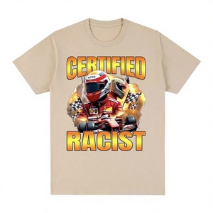 Racing <b>Animal</b> Print 100% Cotton Jersey Oversized T-Shirt Men Vintage Graphic Short Sleeve Casual Fashion Tops Summer Streetwear - Product Image 3