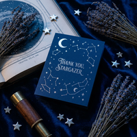 Cartes de remerciement de luxe bleu marine avec dorure à chaud, enveloppes, cartes de vœux Constellation Nuit Étoilée pour mariages et usage professionnel