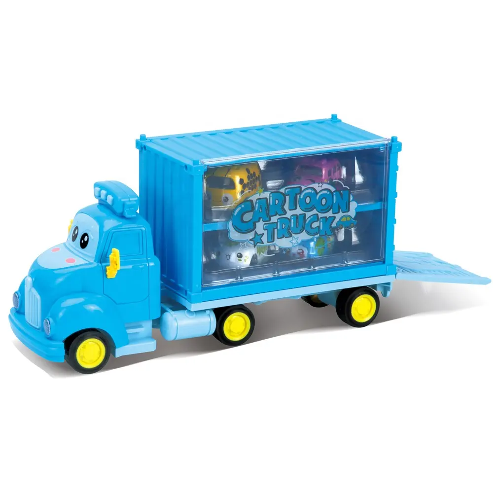 תחבורה משאית ערכת דגם רכב Diecast צעצוע כלי רכב משאית נושאת עם מיני מכוניות עבור בני ילדים