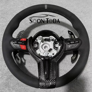 Volante Deportivo M de Fibra de Carbono y Gamuza para <span class=keywords><strong>BMW</strong></span> 328i F30 F36 F33 F10 F15 F36 F20 F06 M340i Z4 2016 <span class=keywords><strong>320i</strong></span> F80 X5 X7 - Product Image 1