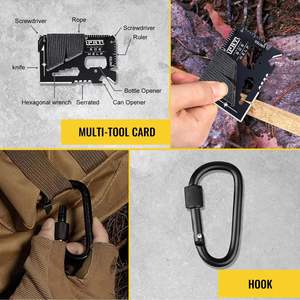 Boîte à outils de survie multifonctionnelle Yiwu 15 en 1 en acier inoxydable, kit d'urgence pour le camping, équipement de plein air, grande taille - Product Image 2