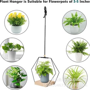 Panier suspendu pour fleurs, rond en bois, moderne et simple, décoration intérieure et extérieure pour chambre, cuisine, pot de plantes succulentes - Product Image 3