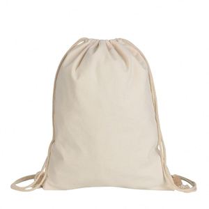 Sac à dos à cordon personnalisé en toile simple, sac à cordon en coton durable avec fermeture à cordon - Product Image 6