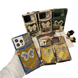 Custodia per <span class=keywords><strong>cellulare</strong></span> antiurto in TPU e PC con <span class=keywords><strong>specchio</strong></span> galvanizzato, supporto a forma di fiore e farfalla, per iPhone 16 - Product Image 6