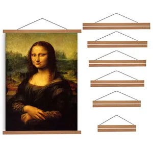 Amazon hot sale Wholesale Custom Size Wood Frames DIY Wall Painting wooden magnetic poster hanger