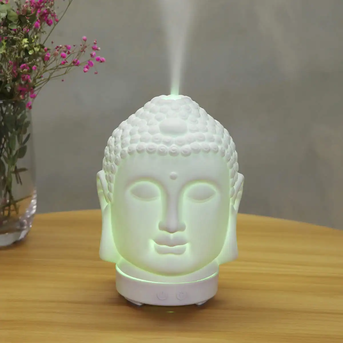 100ML air humidifier desktop silent Buddha head ultrasonic ceramic essential oil aromatherapy diffuser
