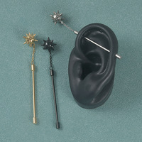 Acier chirurgical Trident de Neptune et Meteor Marteau Oreille Industriel Piercing Oreille Droite Barbell Anneau Corps Piercing Bijoux