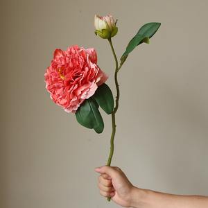 Peonía Imperial Artificial de Seda Hecha a Mano, Realista, de 2 Cabezas, en Estilo Moderno |   Decoración Exquisita para Interiores Elegantes, Navidad - Product Image 6