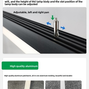 Luminaire linéaire LED suspendu étanche IP65 40W, corps en aluminium tubulaire carré, pour bureau, balcon, salle de bain - Product Image 6