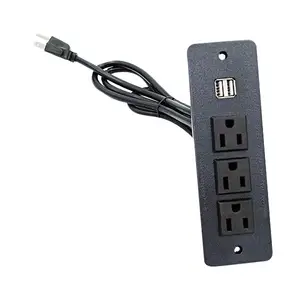 OSWELL US furniture charger dual usb outlet charger flush mounted 3 way power strip socket extension power plugs