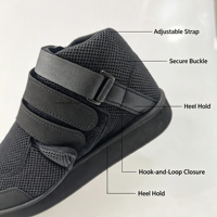 Chaussure post-opératoire OEM personnalisée à bout fermé, avec protection d'orteil amovible, en maille 3D, Velcro, et semelle compensée en EVA, pour la récupération après blessure à l'orteil ou chirurgie