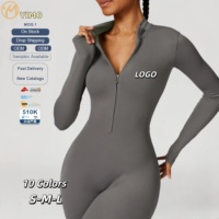 Combinaison de yoga Yimo Naked Feel à manches longues pour l'hiver, couleur unie, sans manches, séchage rapide, vêtements de sport pour la gym