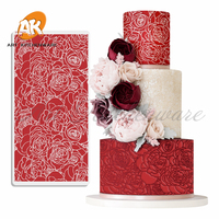 AK Rose Icing Plastic Cookie Cake Schablone zum Malen von Blumen Laser geschnittene Fondant Kuchen Dekorations werkzeuge Zuckers ieb Vorlage Form