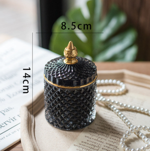 Custom Logo Colorful Wholesale Roman Storage Luxury <b>Empty</b> Container Cylinder Crystal Glass Candle Jars Holders With Lid and <b>Box</b> - Product Image 5