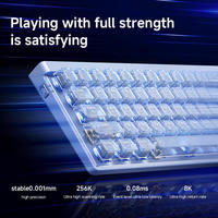 Clavier de jeu magnétique filaire Mchose Ace 68 Air 2 en PBT, 65 %, à effet Hall, déclenchement rapide, RGB, 8000 Hz, Hot-Swappable, bleu