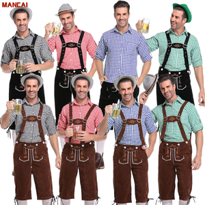 Disfraces <span class=keywords><strong>de</strong></span> Oktoberfest <span class=keywords><strong>de</strong></span> Alemania para Halloween, Traje Tradicional Bávaro para Hombre Adulto, Pantalones Cortos <span class=keywords><strong>de</strong></span> Cerveza, Camisa, Sombrero, Tirantes, Conjunto - Product Image 1
