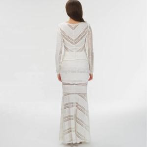 ชุดเดรสแฟชั่นคุณภาพสูงสั่งทำได้ ขายดี ดีไซน์เรียบหรู แต่งลูกไม้ ทันสมัย เซ็กซี่ เอวสูง กระโปรงยาวสำหรับผู้หญิง - Product Image 6