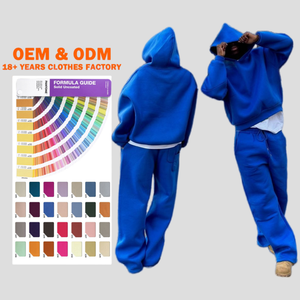 Wholesale High Quality Custom 2 Piece <b>Set</b> 500 GSM 100% Cotton Baggy Fleece Oversized Hoodies Jogger <b>Set</b> Tracksuit Sweatsuit Men - Product Image 1