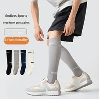Chaussettes de compression sportives antidérapantes et respirantes pour hommes, chaussettes de compression hautes jusqu'au genou pour l'exercice, la remise en forme, la course à pied et le cyclisme