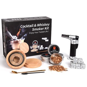 Cocktail <strong>Smoker</strong> Kit With Torch Wood <strong>Whiskey</strong> <strong>Smoker</strong> 4 Kinds of Wood Chips Infuse Kit Set Wine Drink for <strong>Whiskey</strong> Stone - Product Image 1