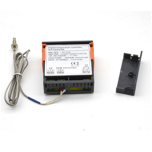 ZFX-7016K Digital Temperature Controller Thermostat With Sensor for Burner Oven Control Switch High Temperature Controller