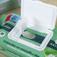 Lingettes humides jetables en coton doux imprimées en couleur, avec fenêtre et design à tirer, emballage en plastique EVA, pour savon liquide et couches