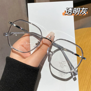 2024 été style transparent polygone <span class=keywords><strong>lunettes</strong></span> femmes <span class=keywords><strong>visage</strong></span> rond sans maquillage ultra léger <span class=keywords><strong>petit</strong></span> cadre anti-yeux bleus cadre - Product Image 4
