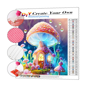 Kit di pittura <span class=keywords><strong>diamante</strong></span> fai da te scenario paese dei funghi casa 5d AB perline di pittura di diamanti arte regali - Product Image 1