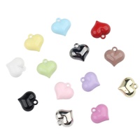 Zinklegering geschilderde hartvormige hanger bedels voor DIY armbanden, kettingen, oorbellen en andere sieradenaccessoires