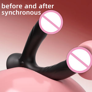 Double Ended Shock Realistische Dildo Sexspielzeug mit Saugnapf Fernbedienung G-Punkt Klitoris Anal Stimulation für Lesben Paar - Product Image 3