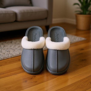 Pantuflas de Invierno para Hombre Texlina, Punta Abierta, Suela de EVA, Parte Superior de Poliéster Suave, Color Sólido, Modernas para el Hogar, Tallas 10, 11, 12 - Product Image 2