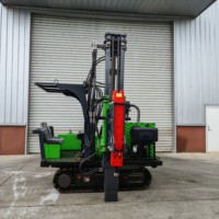 Pile driver solaire multifonctionnel pour battage de pieux, extraction, forage à tarière et forage DTH, haute utilisation de l'équipement
