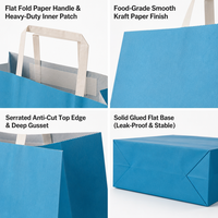 Sacs en papier kraft écologiques personnalisés pour boulangerie, sacs en papier pour collations de qualité alimentaire à fond carré avec impression numérique UV, emballage cadeau pour la vente au détail