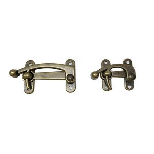 WEKIS Paquete de 2 Pestillos de Seguridad para Puertas, Tipo Barra Oscilante, a Prueba de Niños, Duraderos, para Uso Interno, de Acero Inoxidable, Hierro, Zinc, Latón, Dorado - Product Image 2