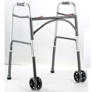 Marcheur pliant bariatrique à deux boutons standard adulte Rollator réglable facile en aluminium léger - Product Image 2