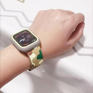 2022 Nouveau Style Camouflage 2 en 1 Multicolore Étui de Protection avec Bracelet en Silicone et Bracelet de Montre pour <span class=keywords><strong>Apple</strong></span> Series <span class=keywords><strong>7</strong></span> - Product Image 5
