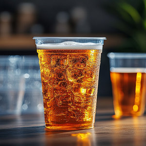 Gobelets en plastique <span class=keywords><strong>PET</strong></span> transparent jetables avec couvercles, impression de logo personnalisée - Product Image 5