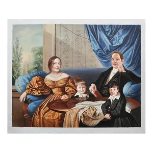 Ручная работа, большой размер, Реалистичная семейная фотография, гостиная, настенная живопись, портрет, живопись на заказ
