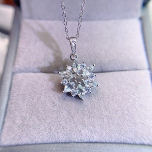 <span class=keywords><strong>Pendente</strong></span> in Argento Sterling 925 Placcato Oro con <span class=keywords><strong>Acquamarina</strong></span> Naturale, Pronto per la Spedizione, Regalo di Nozze da Donna - Product Image 1