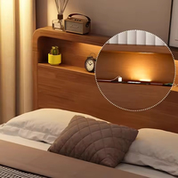 Lit king-size en bois massif Delanto, design moderne, lit avec rangement, caractéristiques écologiques et gain de place, meubles de chambre à coucher