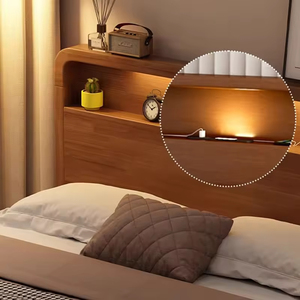 Letto Matrimoniale in Legno Massello Delanto, Design Moderno con Contenitore, Caratteristiche Ecologiche e Salvaspazio, Arredamento Camera da Letto - Product Image 4