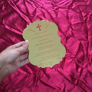 5x7 pouces miroir argenté gravé/miroir doré acrylique carte d'invitation de première <span class=keywords><strong>Communion</strong></span> - Product Image 5