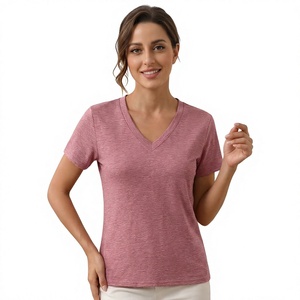 T-shirt décontracté de haute qualité, 100% polyester, col rond, manches courtes, pour femmes, parfait pour l'été et le printemps, fabriqué au Bangladesh - Product Image 1