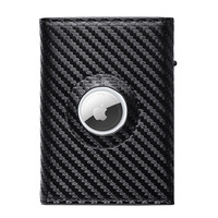 Porte-cartes personnalisé en métal et cuir pour hommes, porte-cartes mince en aluminium avec verrouillage Rfid, porte-cartes