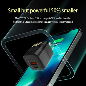 Trasparente nero PD 33W tipo-C adattatore del caricatore del telefono USB tipo C caricabatterie veloce da parete di ricarica per IPhone 14 per Samsung <span class=keywords><strong>Galaxy</strong></span> - Product Image 6