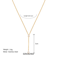 AW nouveau BOHO élégant larme ZIRCON queue Y DANGLE URBAN MINI collier Dazan 18k plaqué or sans ternissement en acier inoxydable bijoux