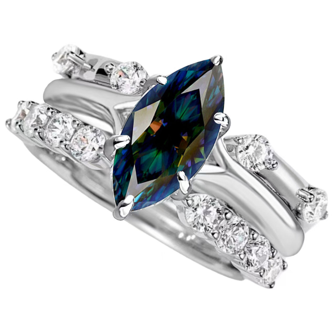 Moissanita Colorida de 3ct+ con Certificado GRA (Juego de 3 piezas)