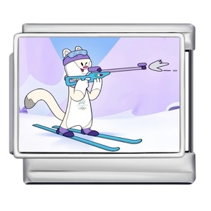 Dijes Italianos Personalizados, Mascota <span class=keywords><strong>de</strong></span> los Juegos Olímpicos <span class=keywords><strong>de</strong></span> <span class=keywords><strong>Invierno</strong></span>, Esquí, <span class=keywords><strong>Deportes</strong></span> <span class=keywords><strong>de</strong></span> Competición, Eslabones <span class=keywords><strong>de</strong></span> Acero Inoxidable para Pulseras <span class=keywords><strong>de</strong></span> 9 mm, Fabricación <span class=keywords><strong>de</strong></span> Joyería DIY - Product Image 3