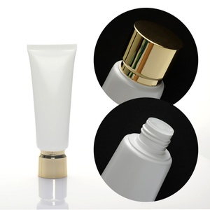 Custom White 50 100 150 ml Empty Soft Squeeze <b>Tube</b> Unique <b>Plastic</b> Packaging Golden Cap for Eye Cream Hand Cream Skin Labeling - Product Image 2