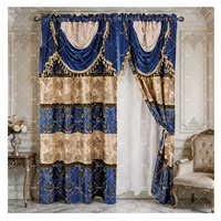 Ensemble de rideaux jacquard de style américain 4 pièces avec attaches décoratives pour le salon et la chambre
